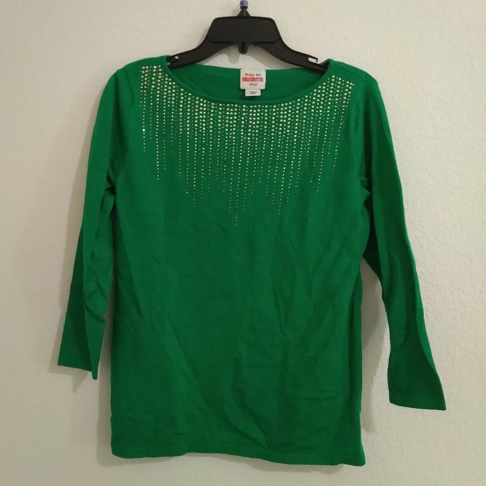 Green Sweater with Jewels